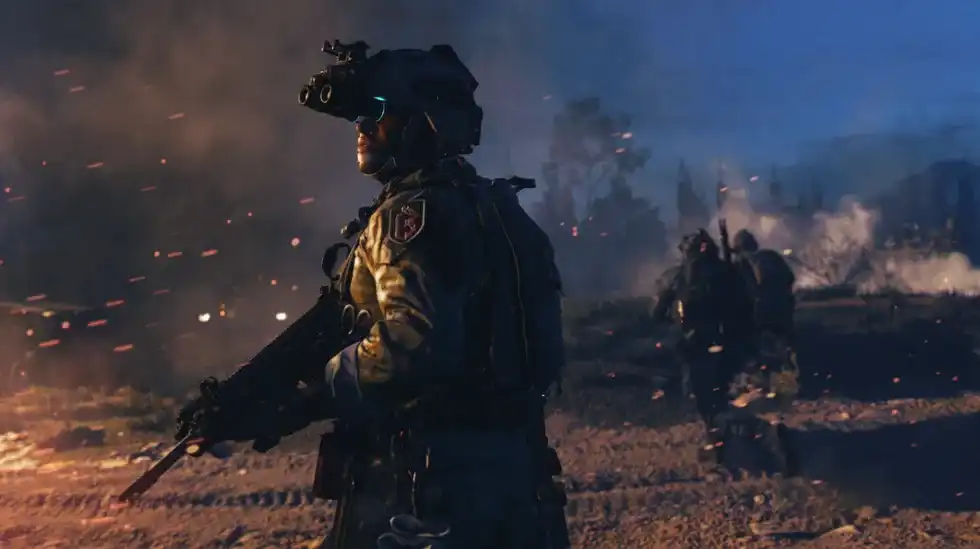 Still Of Solider In Night Goggle And Carrying A Gun From Call Of Duty Modern Warfare 2